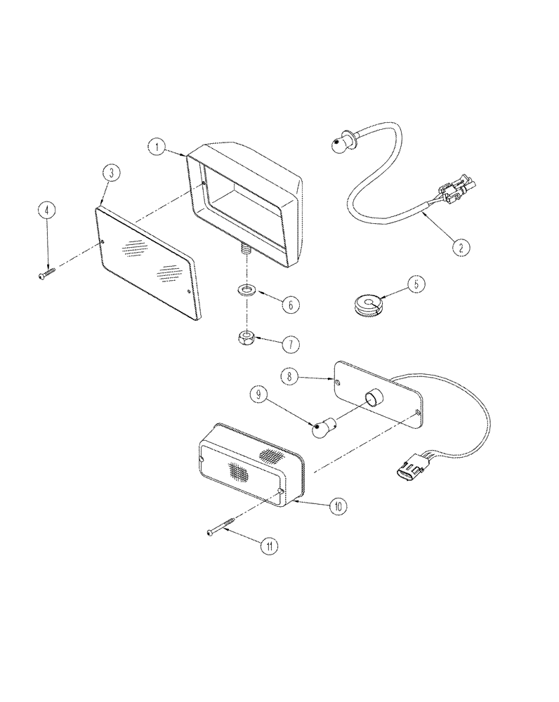 Схема запчастей Case IH STX375 - (04-13) - LAMPS REAR FRAME AND FIELD (04) - ELECTRICAL SYSTEMS