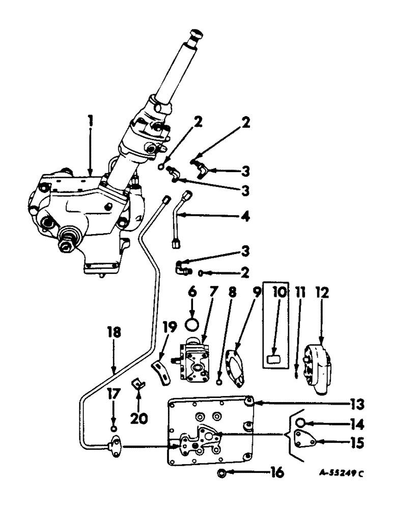 Схема запчастей Case IH 460 - (130) - STEERING MECHANISM, POWER STEERING, INTERNATIONAL 460 SERIES Steering Mechanism