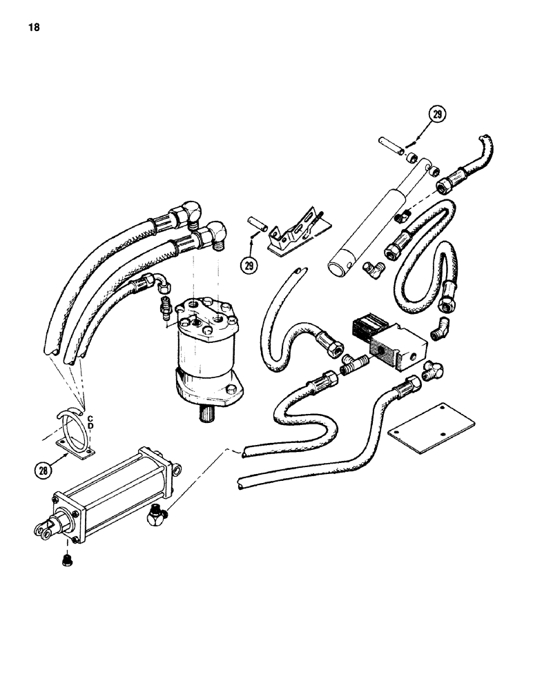 Схема запчастей Case IH 742 - (18) - HYDRAULICS, REAR UNIT 