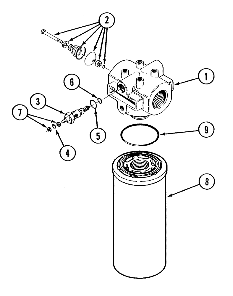 Схема запчастей Case IH STX325 - (08-04) - OIL FILTER - MAIN HYDRAULICS (BELOW BATTERY) (08) - HYDRAULICS