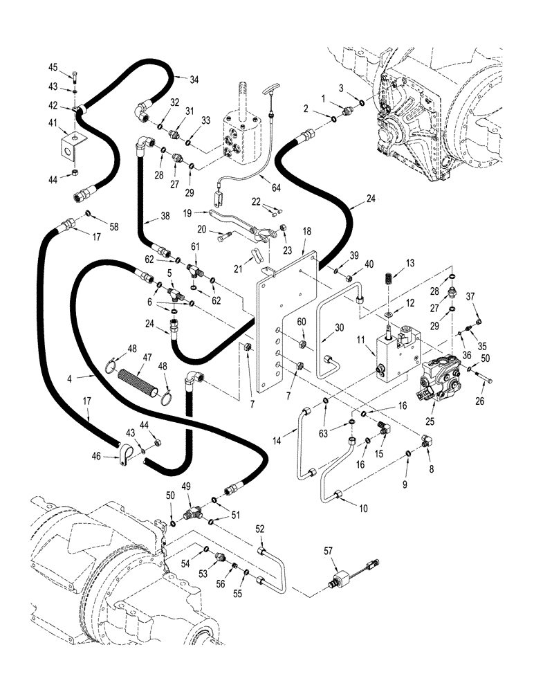 Схема запчастей Case IH STX325 - (07-05[03]) - PARK BRAKE CIRCUIT, WITH DIFFERENTIAL LOCK, WITH ACCUSTEER (07) - BRAKES