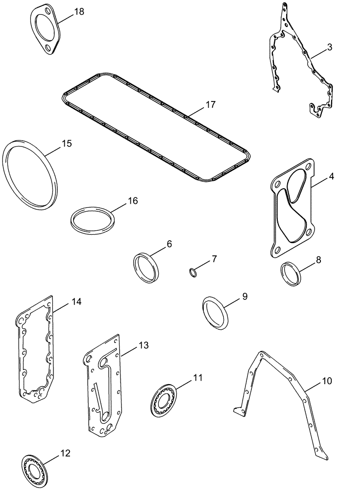 Схема запчастей Case IH MAGNUM 335 - (02-33) - GASKET KIT - CYLINDER BLOCK (02) - ENGINE