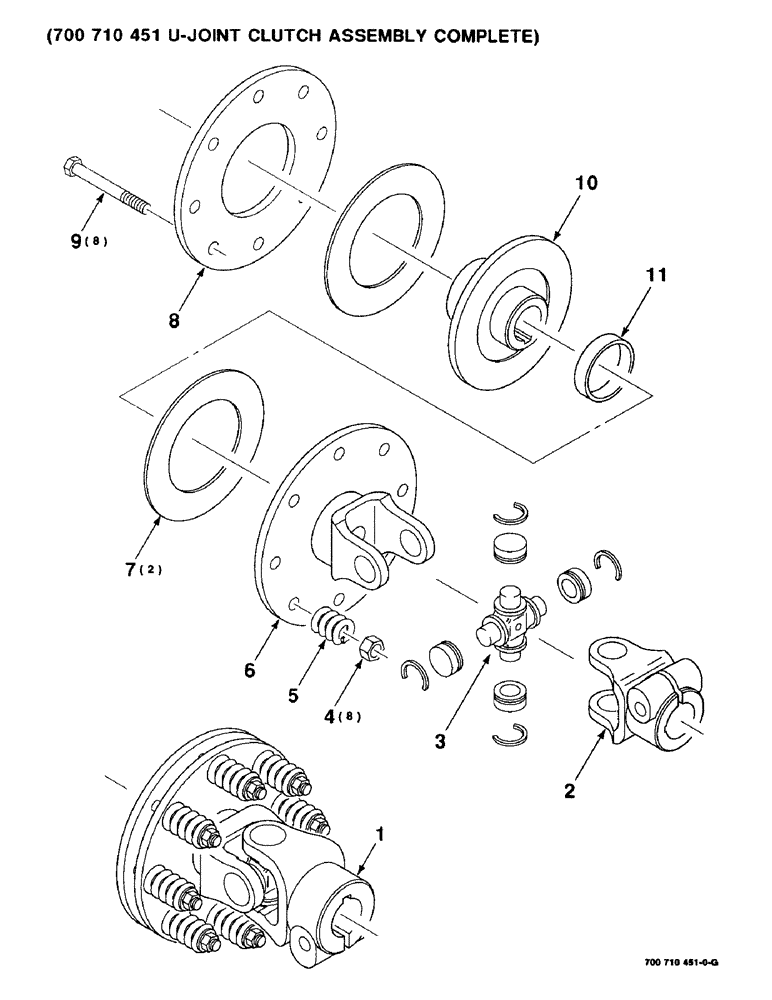 Схема запчастей Case IH 8830 - (2-30) - U-JOINT CLUTCH ASSEMBLY, 700710451 U-JOINT CLUTCH ASSEMBLY COMPLETE (09) - CHASSIS