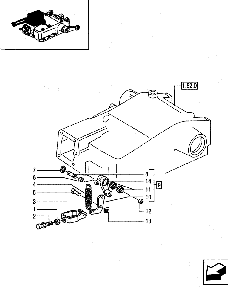 Схема запчастей Case IH JX95 - (1.82.5[04]) - LIFT CONTROLS - TIE-ROD AND LEVER (07) - HYDRAULIC SYSTEM