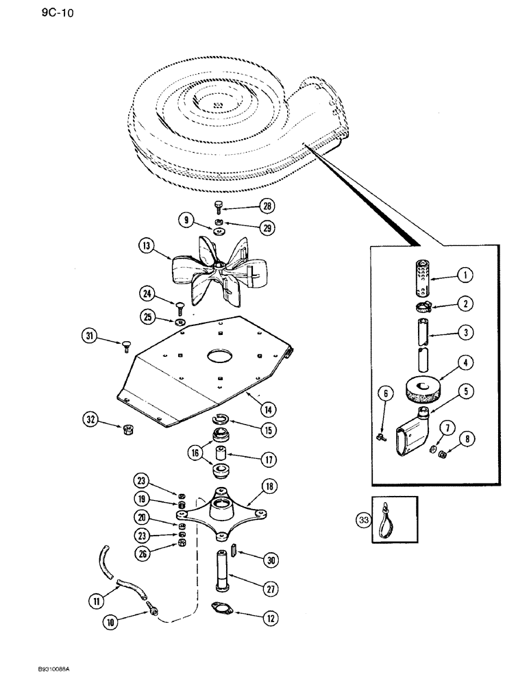 Схема запчастей Case IH 950 - (9C-10) - SEED MODULE FAN (09) - CHASSIS/ATTACHMENTS