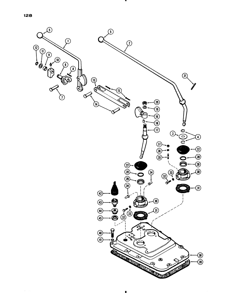 Схема запчастей Case IH 730 SERIES - (128) - GEAR SHIFT, 730 GROVE (06) - POWER TRAIN