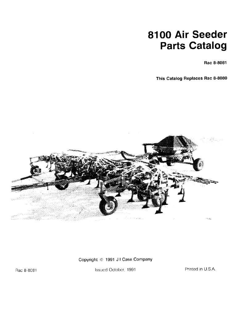 Схема запчастей Case IH 8100 - (1-1) - PARTS CATALOG (00) - PICTORIAL INDEX