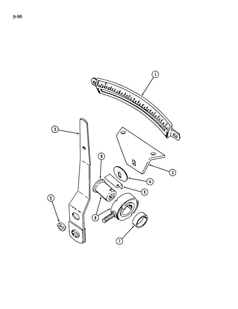 Схема запчастей Case IH 310 - (9-096) - GRAIN FEED INDICATOR AND SHIFTER (09) - CHASSIS/ATTACHMENTS