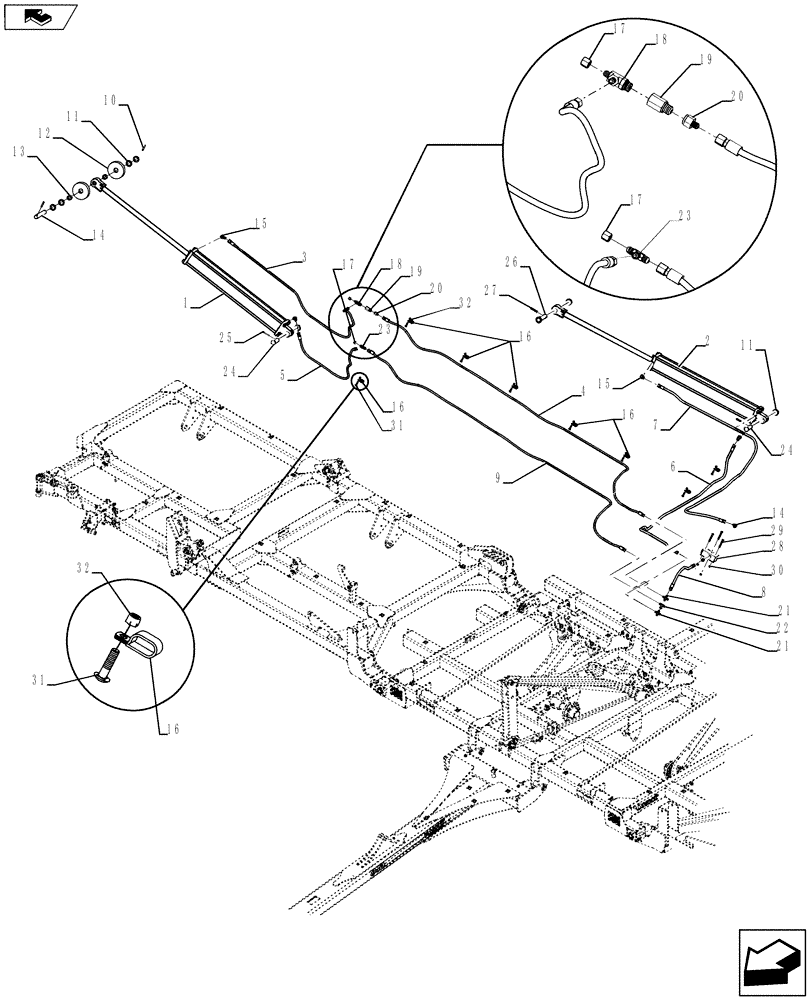 Схема запчастей Case IH 940 - (35.100.03[02]) - WING FOLD HYDRAULICS 50 (Oct 12 2011 11:54AM) (35) - HYDRAULIC SYSTEMS