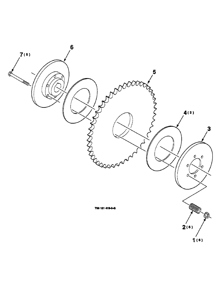 Схема запчастей Case IH 625 - (2-14) - SLIP CLUTCH ASSEMBLY (58) - ATTACHMENTS/HEADERS