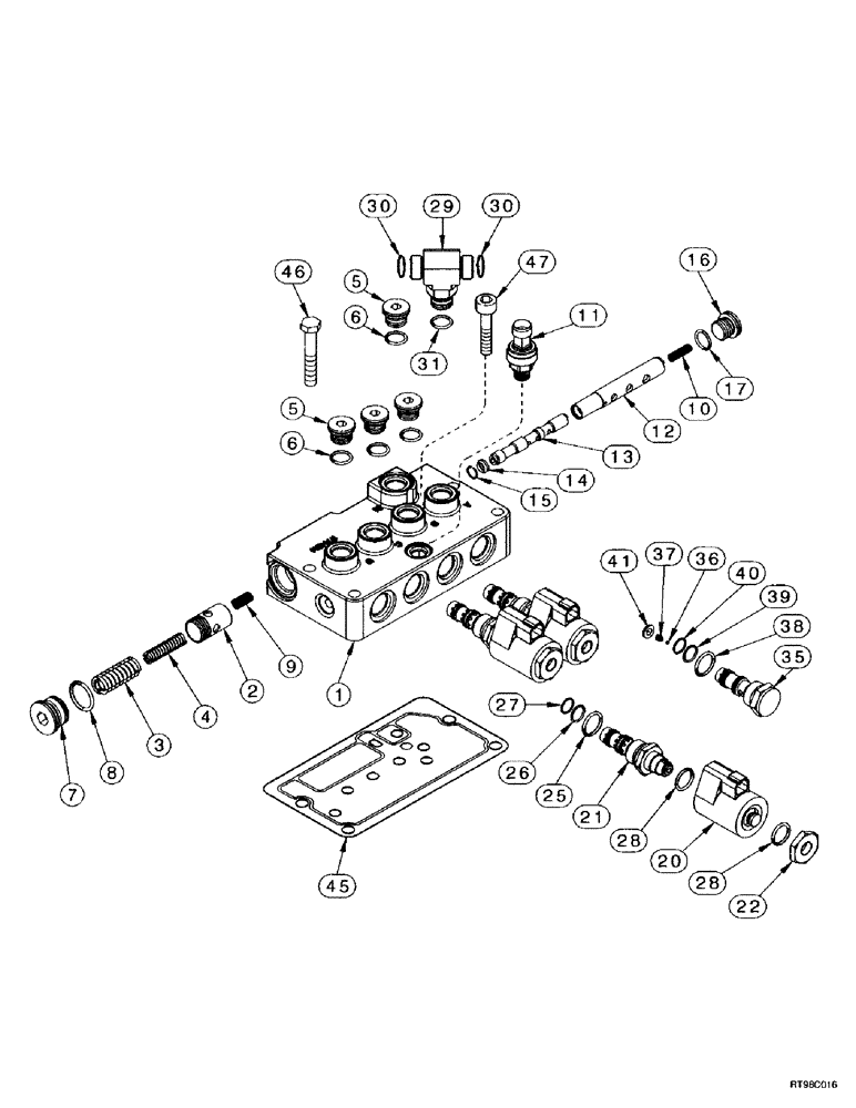 Схема запчастей Case IH MX200 - (6-078) - VALVE ASSEMBLY, TRANSMISSION CONTROL, EUROPE ONLY (06) - POWER TRAIN