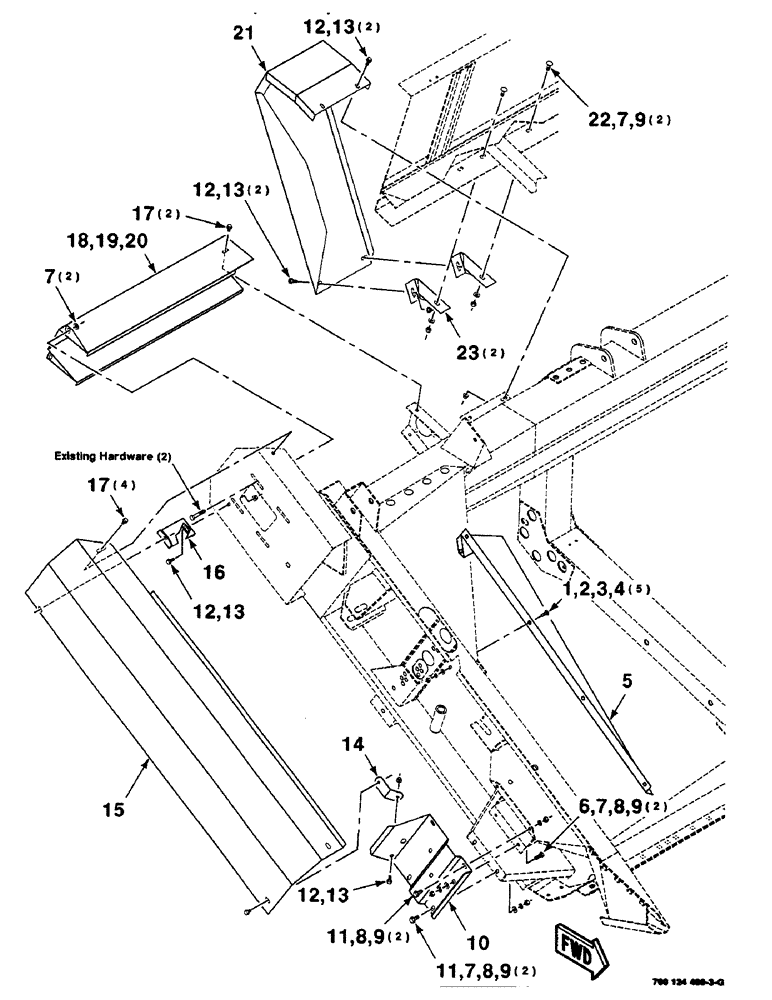 Схема запчастей Case IH 8830 - (7-8) - SHIELDS ASSEMBLY, RIGHT (58) - ATTACHMENTS/HEADERS