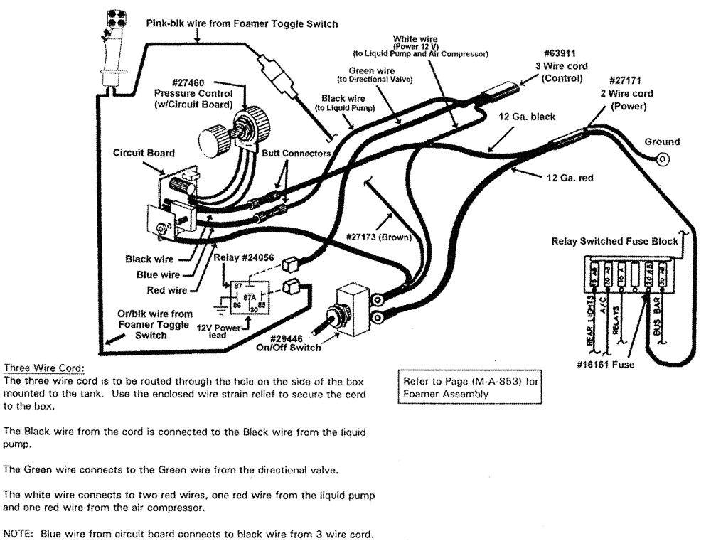 Схема запчастей Case IH PATRIOT 150 - (09-016) - FOAM MARKER - HIGH VOLUME (WIRING) Liquid Plumbing