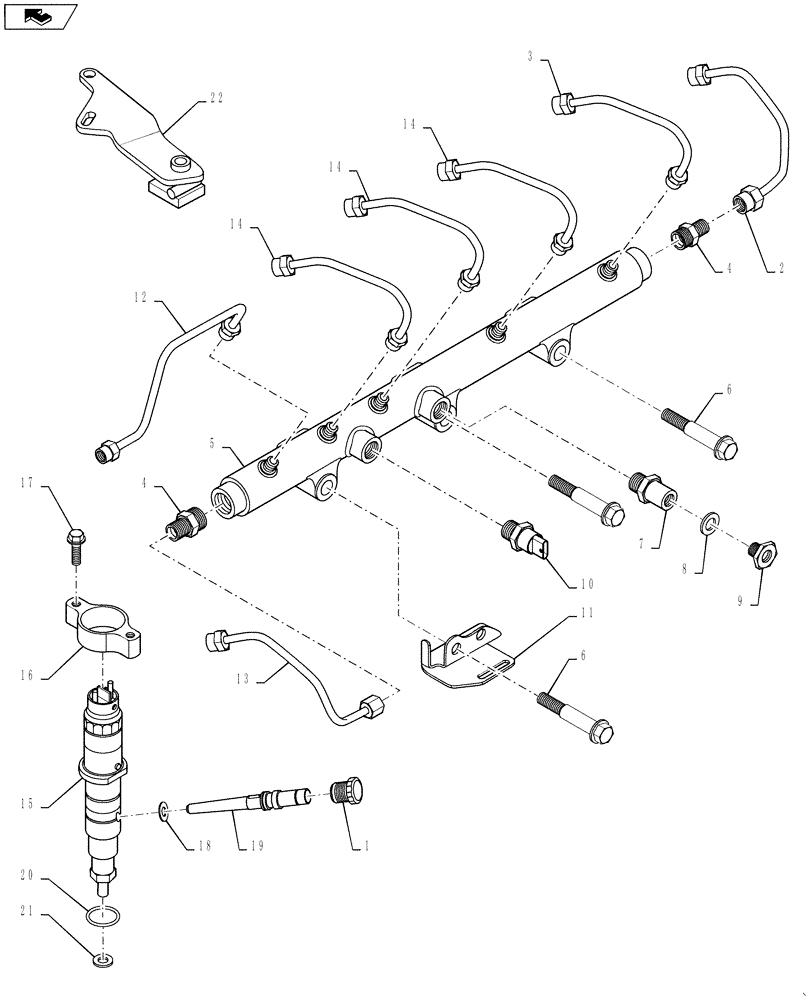 Схема запчастей Case IH 4420 - (03-028) - FUEL INJECTION SYSTEM (01) - ENGINE