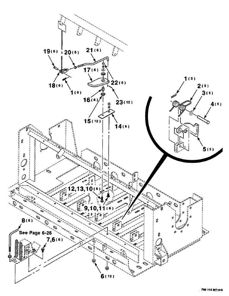 Схема запчастей Case IH 8590 - (06-20) - KNOTTER TWINE FINGER AND HAY DOG ASSEMBLY (14) - BALE CHAMBER