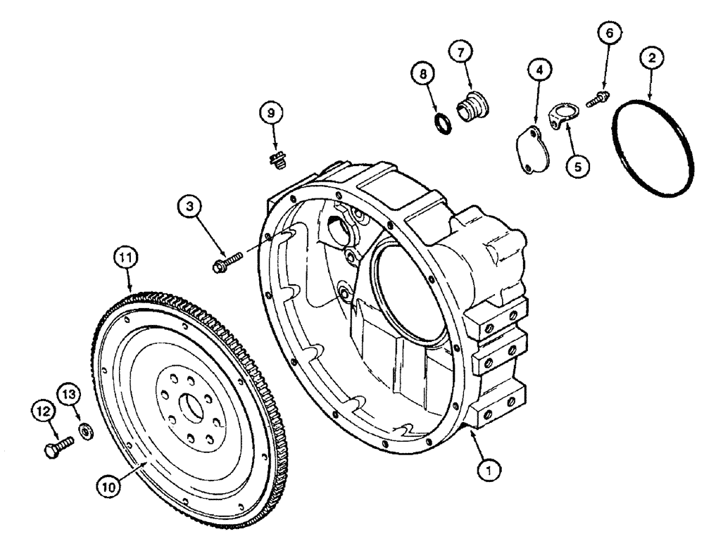 Схема запчастей Case IH SPX3200 - (03-004) - FLYWHEEL AND HOUSING (01) - ENGINE