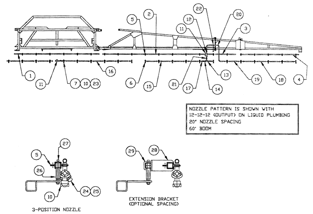 Схема запчастей Case IH PATRIOT 150 - (09-001) - LIQUID PLUMBING - (60) BOOMS Liquid Plumbing