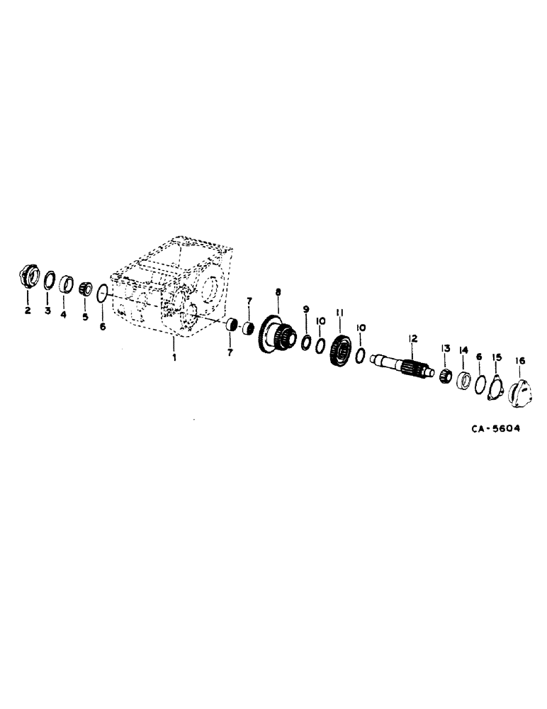 Схема запчастей Case IH 1460 - (07-005) - TRANS. DIFFERENTIAL PINION SHAFT AND GEARS (04) - Drive Train