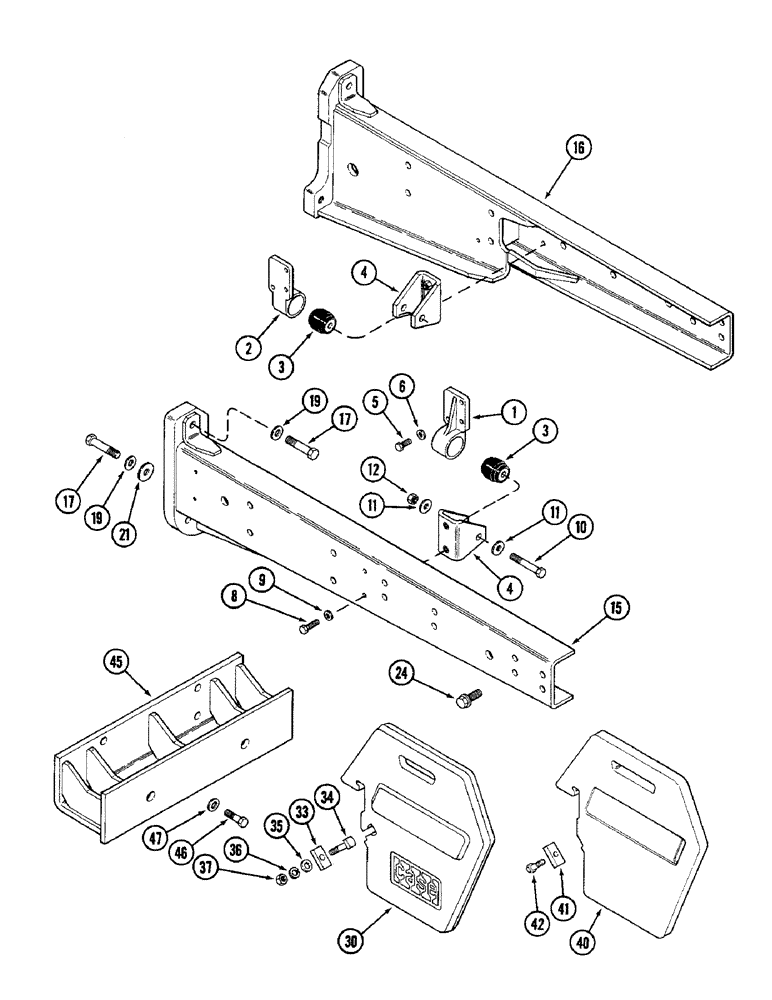 Схема запчастей Case IH 2096 - (9-346) - ENGINE MOUNTS AND SIDE RAILS (09) - CHASSIS/ATTACHMENTS