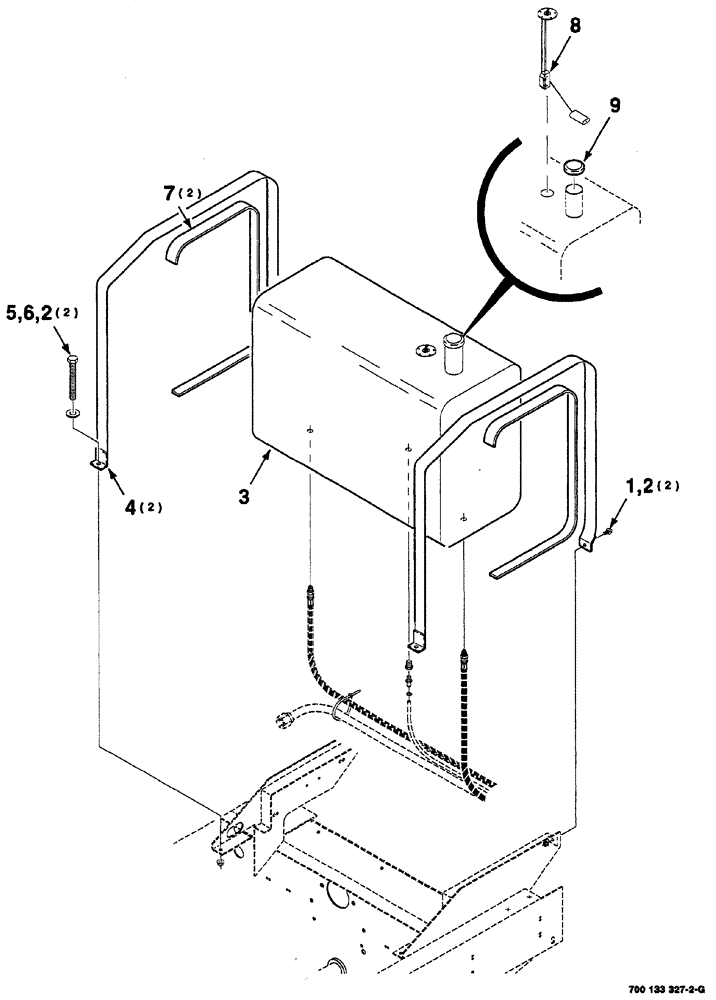 Схема запчастей Case IH 8870 - (03-02) - FUEL TANK AND MOUNTING ASSEMBLY (10) - ENGINE