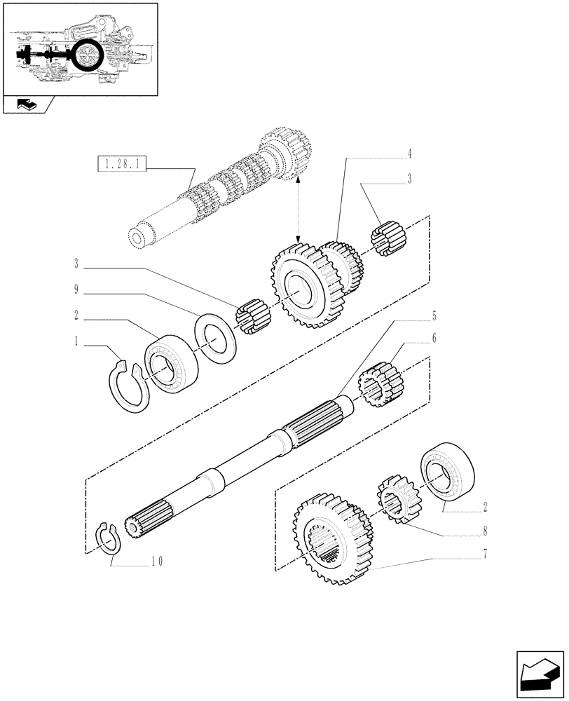 Схема запчастей Case IH FARMALL 85C - (1.32.1[03]) - CENTRAL REDUCTION GEARS (03) - TRANSMISSION