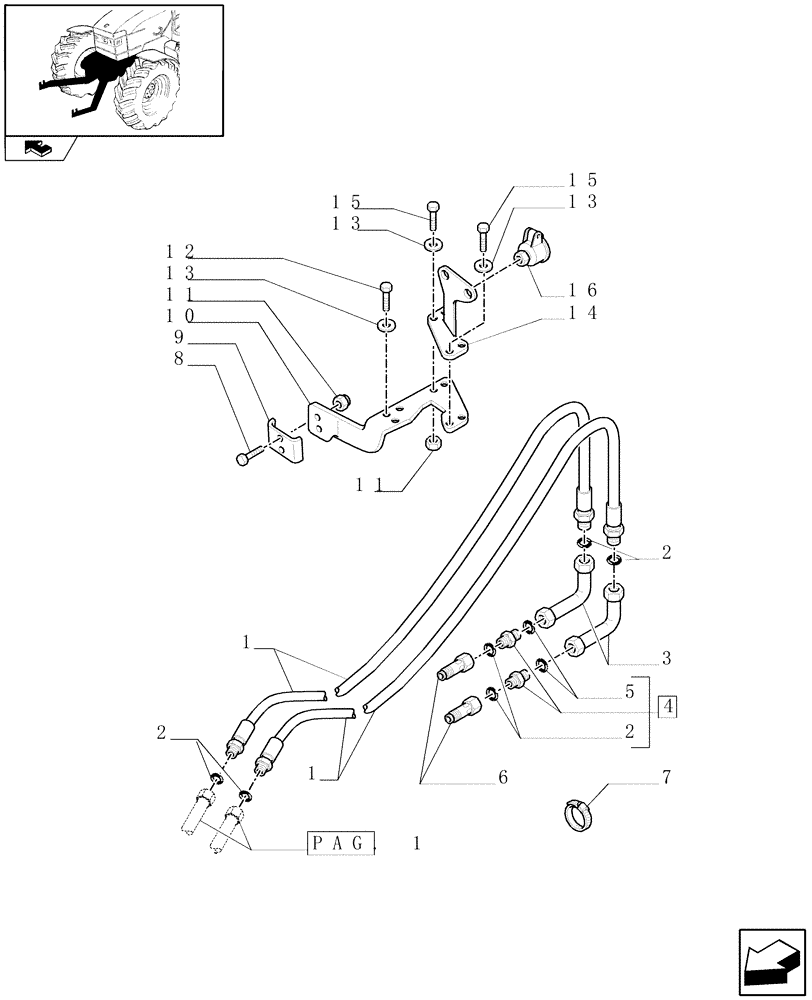 Схема запчастей Case IH PUMA 125 - (1.81.9/01[02B]) - 2 HYDRAULIC FRONT COUPLERS FOR INTEGRATED FRONT HPL - D5857 (VAR.331814) (07) - HYDRAULIC SYSTEM