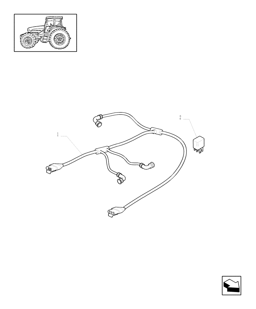 Схема запчастей Case IH MXU110 - (1.68.6/01[13]) - (VAR.178-385/1-385/2) TRAILER AIR BRAKE - ELECTRIC CABLES - D5287 (05) - REAR AXLE