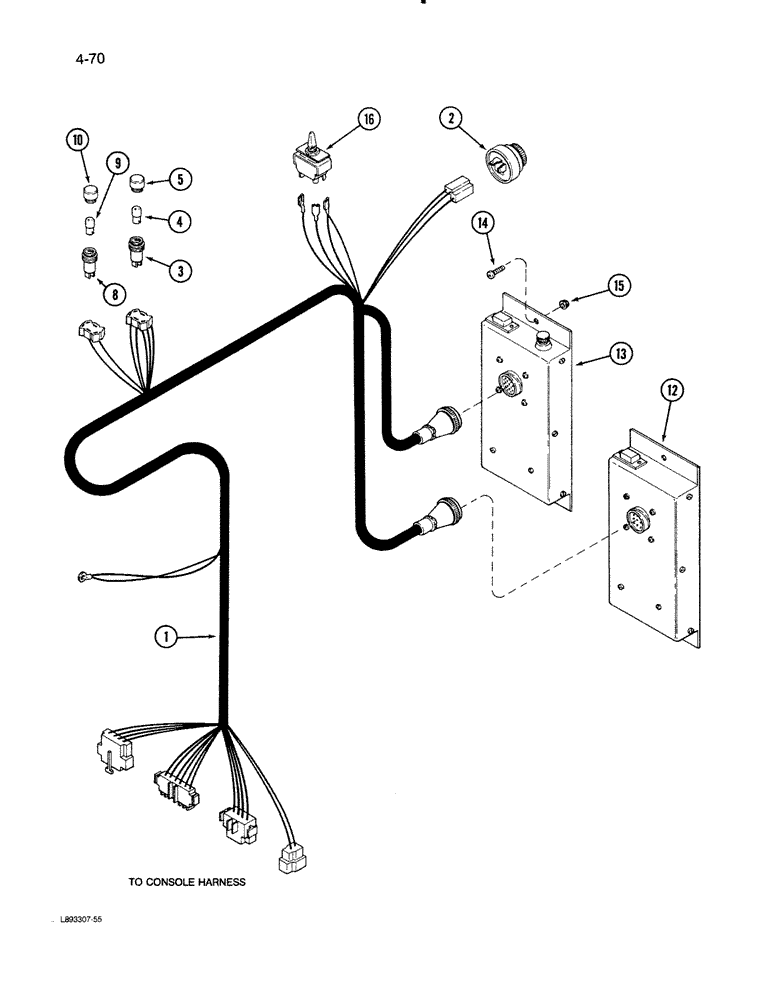 Схема запчастей Case IH 1670 - (4-70) - CONSOLE LEVELING SYSTEM (06) - ELECTRICAL