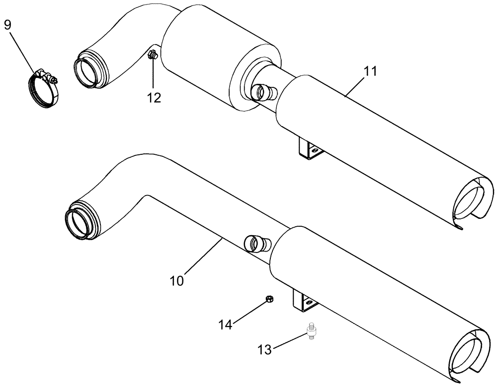 Схема запчастей Case IH 625 - (10.254.05) - EXHAUST SYSTEM (10) - ENGINE