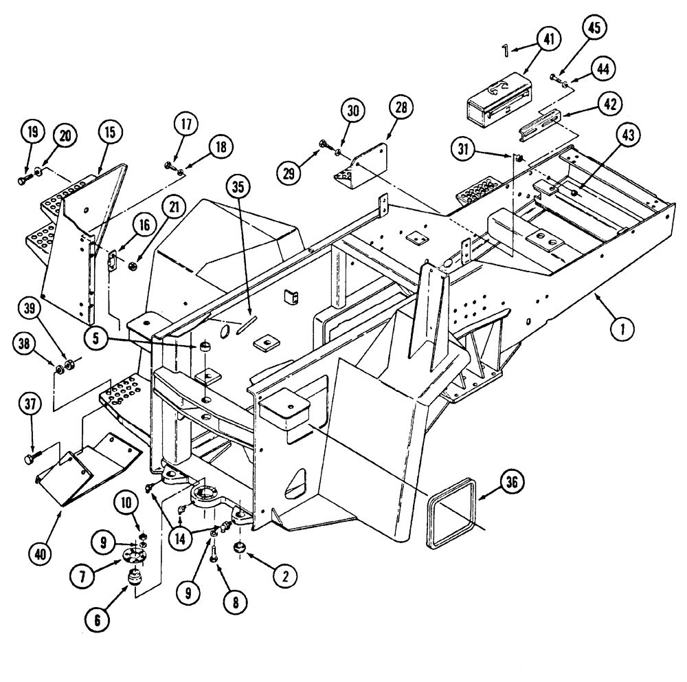 Схема запчастей Case IH 9250 - (9-025A) - FRONT FRAME, 9250 TRACTOR, P.I.N. JEE0032712 AND AFTER (09) - CHASSIS/ATTACHMENTS