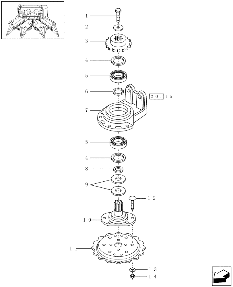 Схема запчастей Case IH HDX3R - (20.17) - CUTTING DISC, RH (58) - ATTACHMENTS/HEADERS