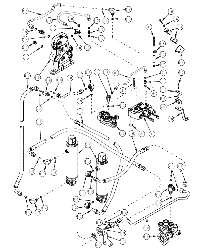 Схема запчастей Case IH MX270 - (08-09) - HYDRAULIC SYSTEM HITCH (08) - HYDRAULICS