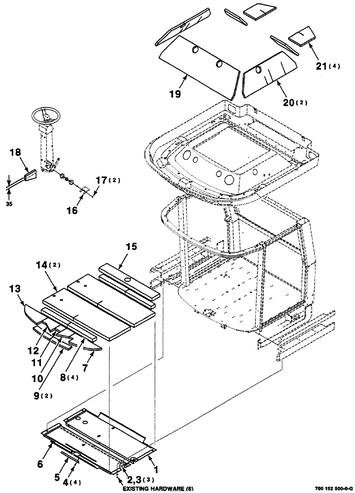 Схема запчастей Case IH 8870 - (07-32) - INSULATION ASSEMBLY (S.N. CFH0189001 AND LATER) (90) - PLATFORM, CAB, BODYWORK AND DECALS