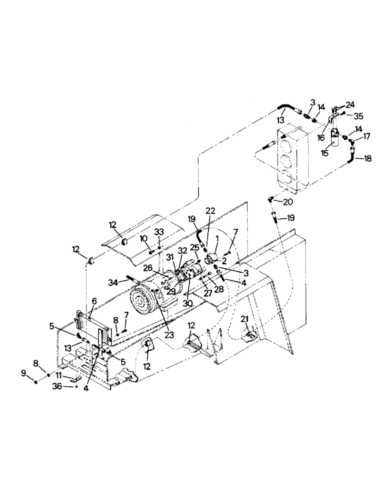 Схема запчастей Case IH PTA270 - (04-72) - TRANSFER CASE COOLING SYSTEM, PTA 270 (04) - Drive Train