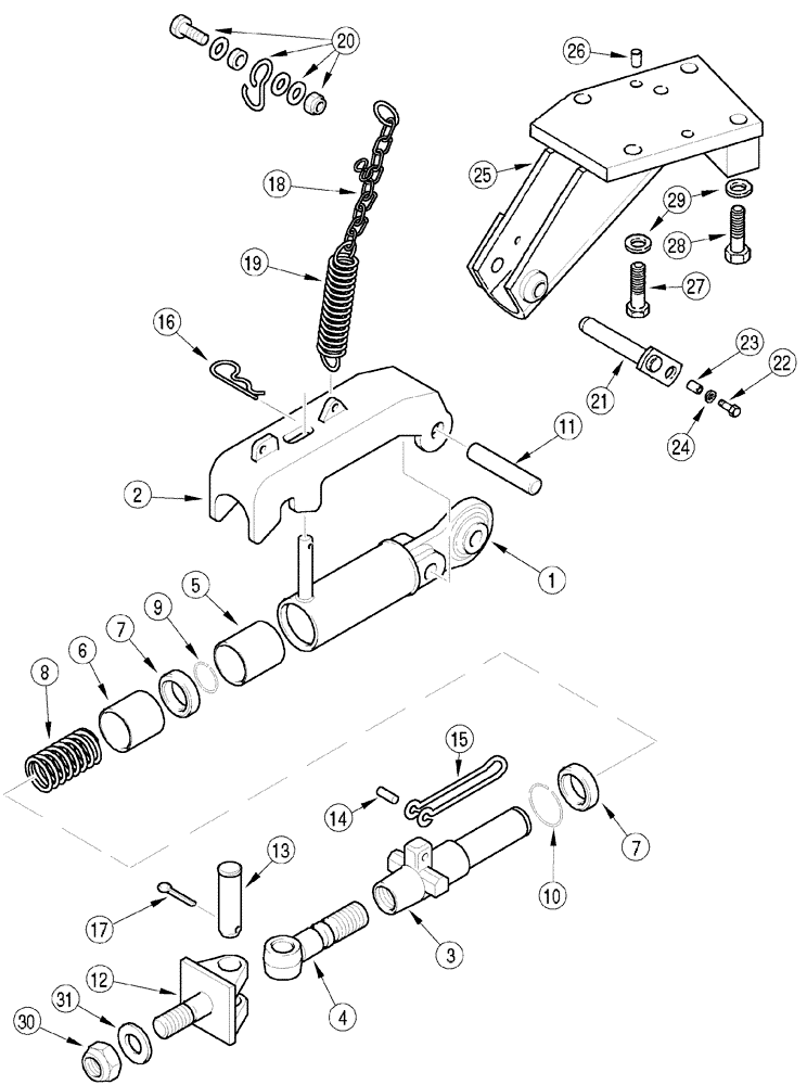 Схема запчастей Case IH MX150 - (09-61) - HITCH - AUTOMATIC STABILIZER (37) - HITCHES, DRAWBARS & IMPLEMENT COUPLINGS