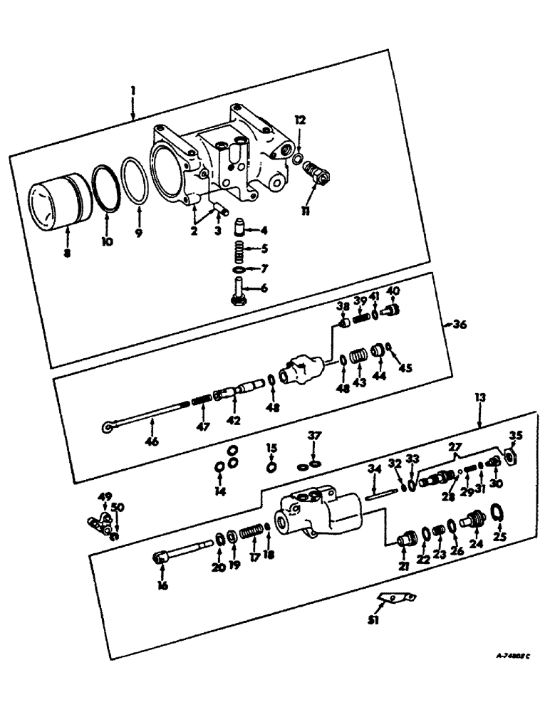 Схема запчастей Case IH HYDRO 100 - (10-52) - HYDRAULICS, DRAFT CONTROL CYLINDER AND VALVE (07) - HYDRAULICS