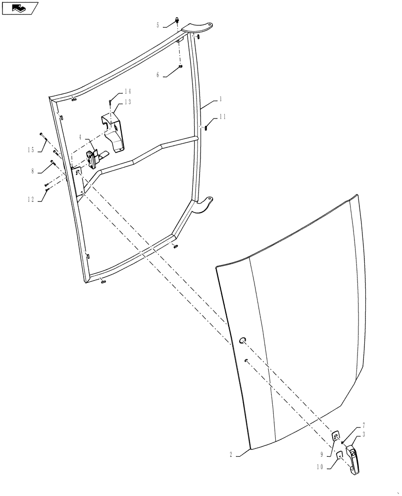 Схема запчастей Case IH FLX3010 - (01-020[02]) - DOOR ASSEMBLY (10) - CAB