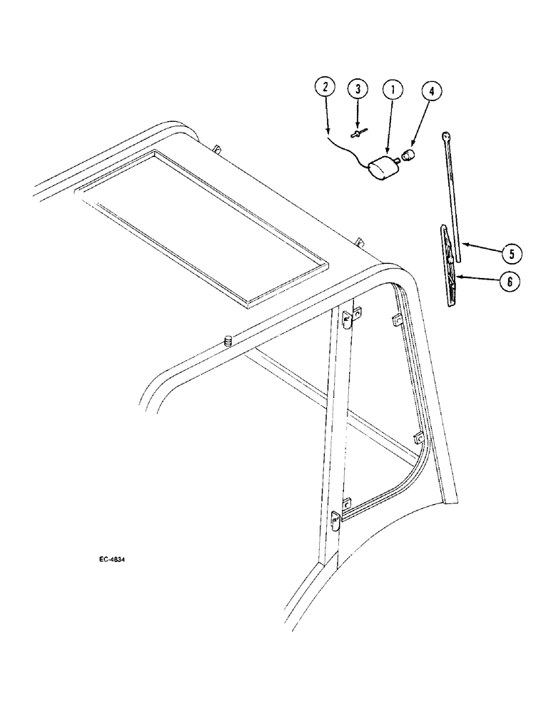 Схема запчастей Case IH 2130 - (9-058) - REAR WINDOW WIPER (09) - CHASSIS/ATTACHMENTS