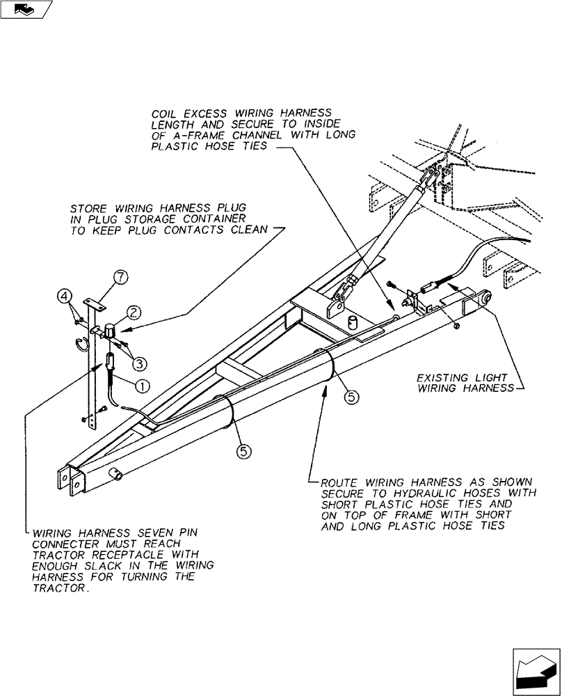 Схема запчастей Case IH PULL HITCH - (55.404.01) - PULL HITCH WARNING AND TAILLIGHT KIT (55) - ELECTRICAL SYSTEMS