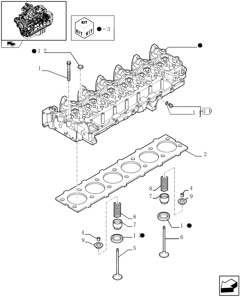 Схема запчастей Case IH F4GE9684R J600 - (0.06.0) - CYLINDER HEAD (504085719) 