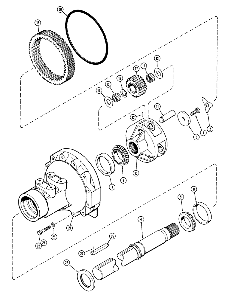 Схема запчастей Case IH 1570 - (134) - REAR AXLE, LONG AXLE, 44-9/16 INCH LONG (06) - POWER TRAIN