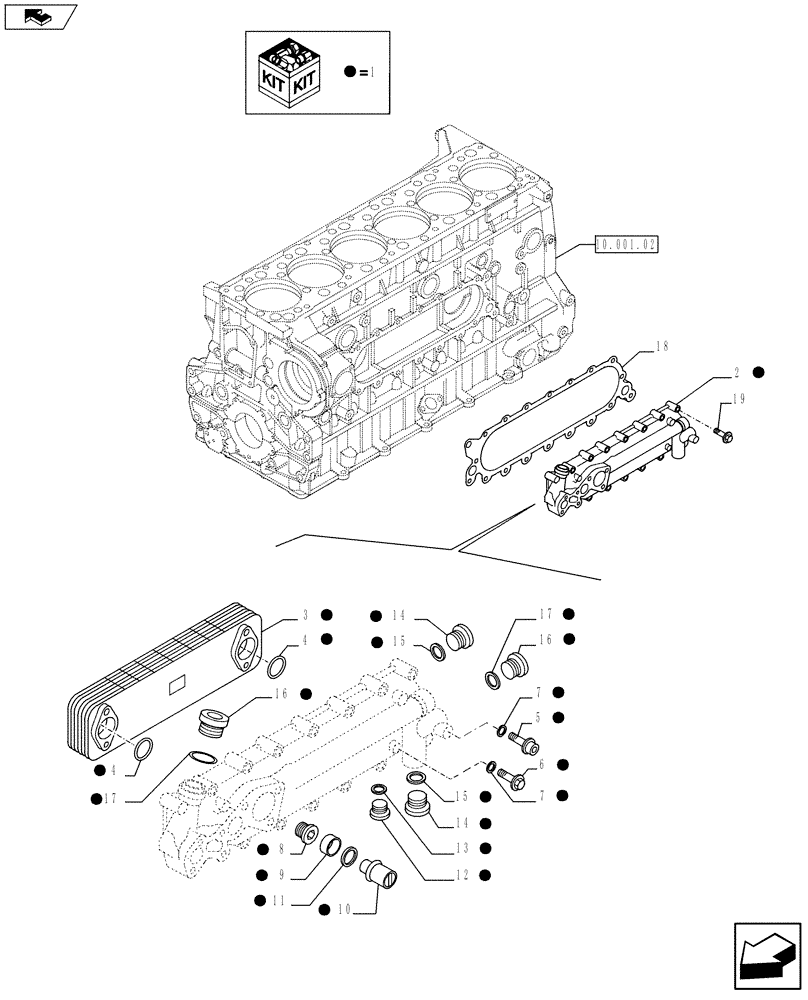 Схема запчастей Case IH F3BE0684N E915 - (10.408.01) - HEAT EXCHANGER (504123438) (10) - ENGINE