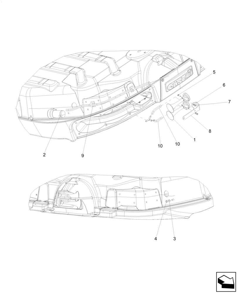 Схема запчастей Case IH A8800 - (55.512.BO) - HORN KIT (55) - ELECTRICAL SYSTEMS