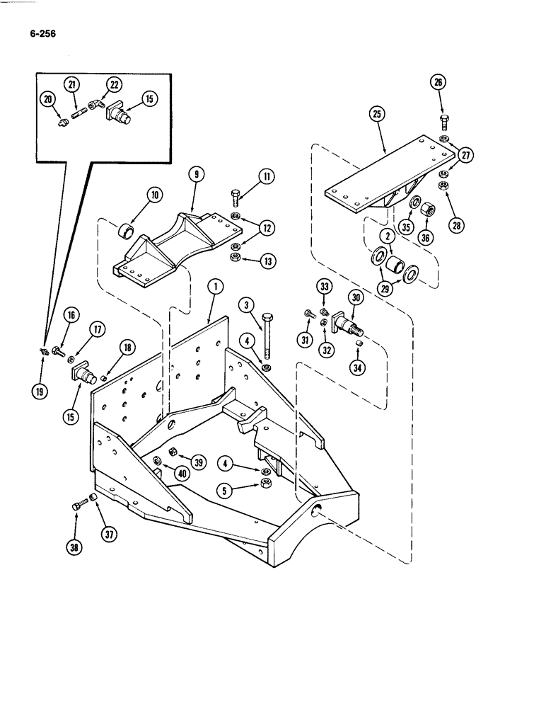 Схема запчастей Case IH 4494 - (6-256) - REAR AXLE TRUNNION AND PIVOT (06) - POWER TRAIN