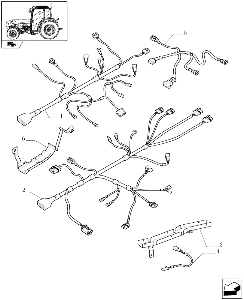 Схема запчастей Case IH FARMALL 105V - (1.75.4[02]) - TRANSMISSION HARNESS (06) - ELECTRICAL SYSTEMS