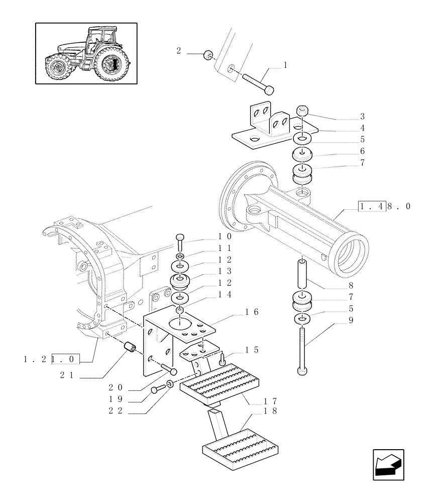 Схема запчастей Case IH JX70U - (1.87.0[03]) - LADDER (WITH CAB) (08) - SHEET METAL