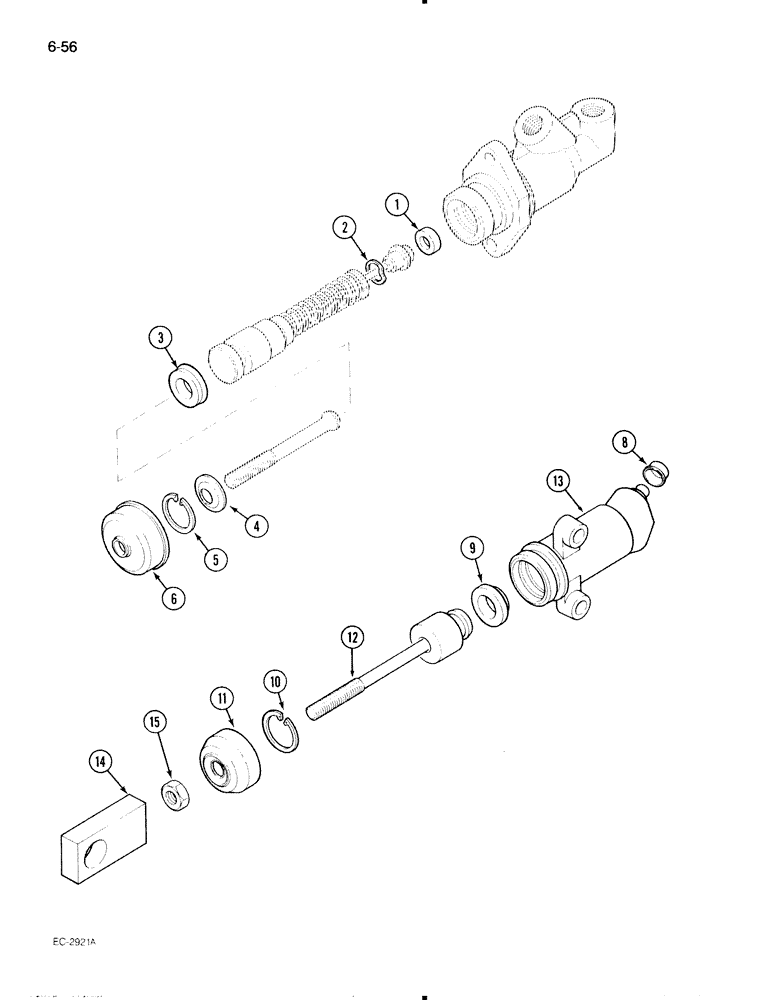 Схема запчастей Case IH 595 - (6-056) - CLUTCH HYDRAULIC CYLINDERS, TRACTOR WITH CAB (06) - POWER TRAIN