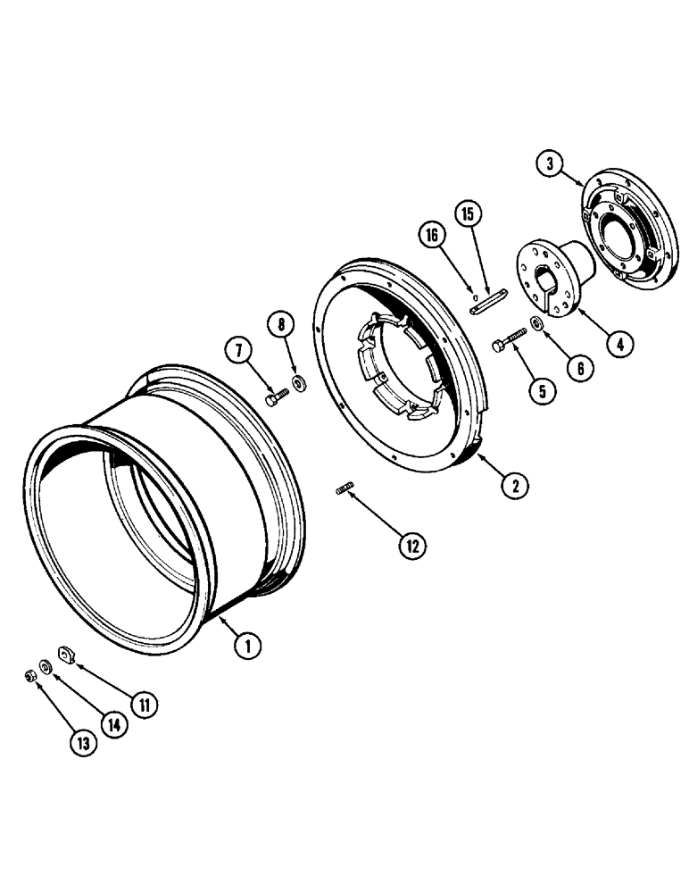 Схема запчастей Case IH 1896 - (6-204) - REAR WHEELS, WITH 30 INCH (762 MM) RIMS (06) - POWER TRAIN