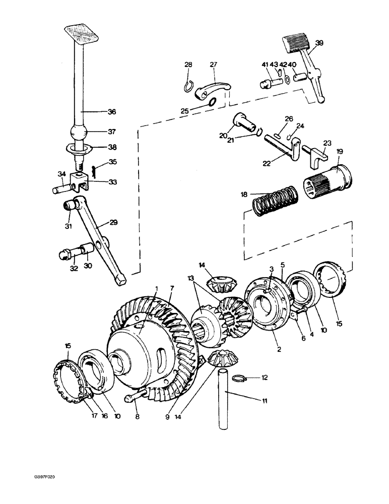 Схема запчастей Case IH 885 - (6-28) - DIFFERENTIAL AND DIFFERENTIAL LOCK (06) - POWER TRAIN