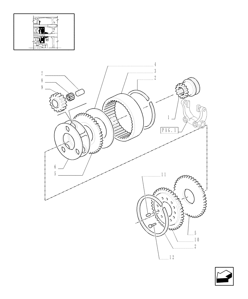 Схема запчастей Case IH MXM190 - (1.32.3/03[02]) - (VAR.146/1) SUPP. GEAR REDUCTION UNIT FOR FULL POWER SHIFT - REDUCTION UNIT CONTROLS (03) - TRANSMISSION